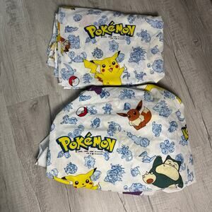 Vintage Pokemon Standard Twin Flat And Fitted Sheet Set 90s Read Description